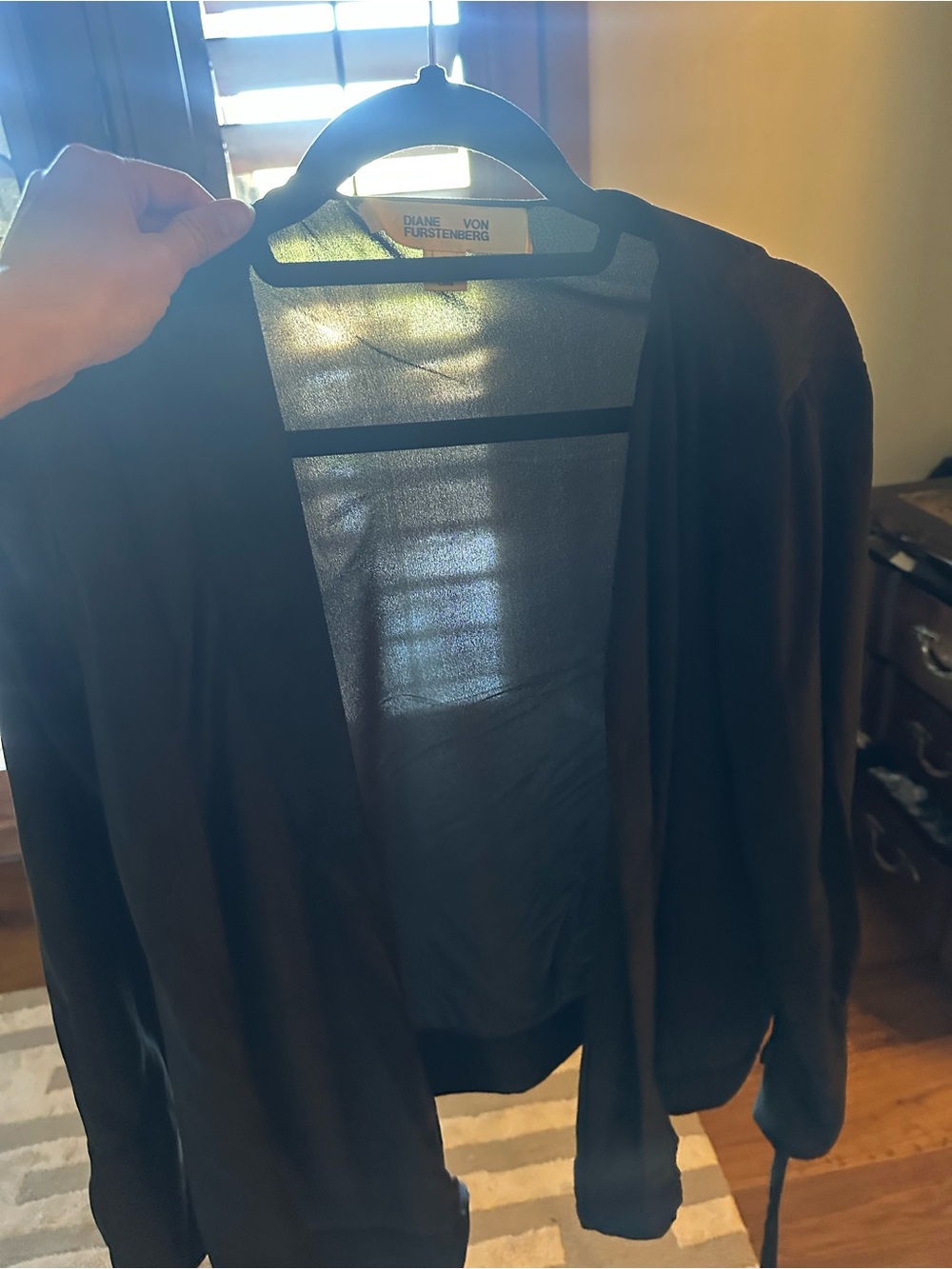 Diane Von Furstenberg Black Lightweight Top